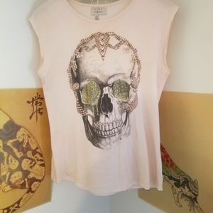 Zara Gold Scull Tee